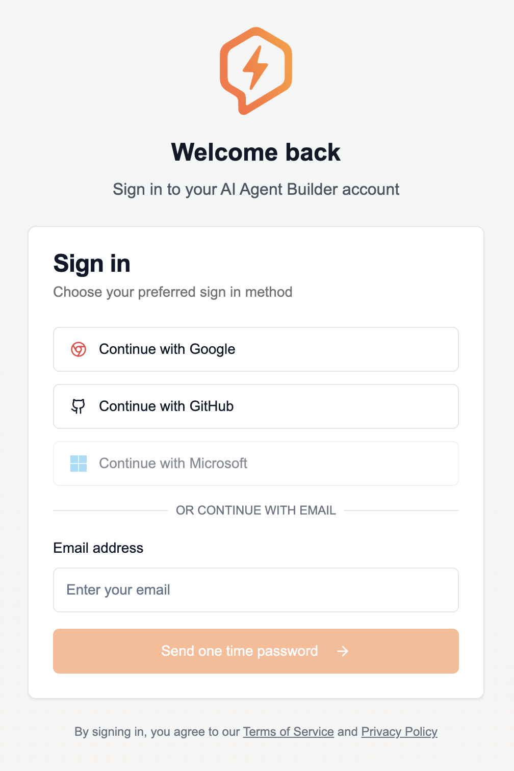 Sign-in screen